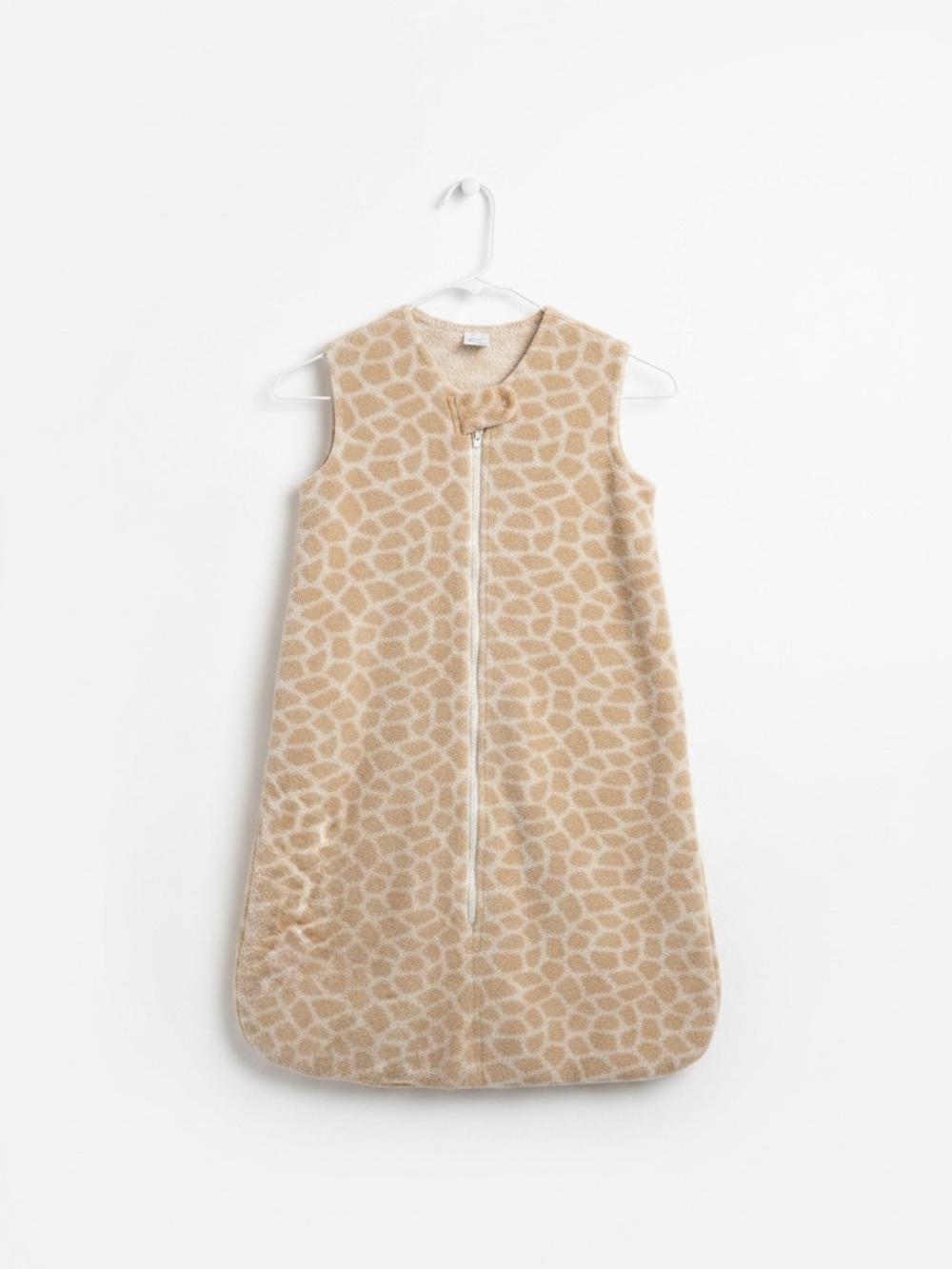 Amazon Beige Giraffe-Print Sleep Sack - Front Zip Sleeveless Pajama